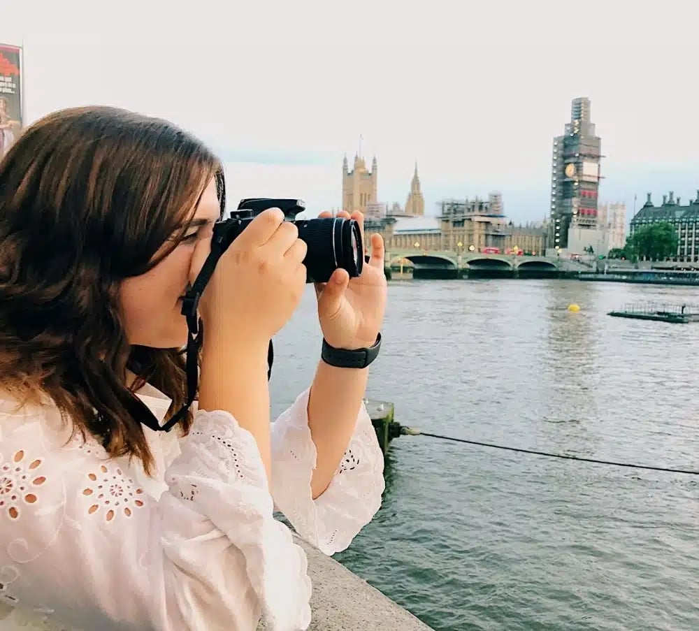Taking photos during a photography internship in London