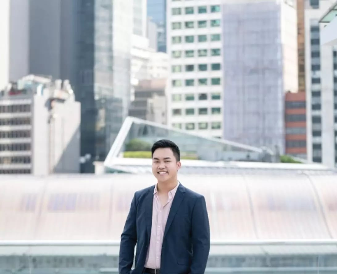 Male intern dressed smart for his social work internship in Colombia