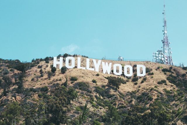 The Hollywood sign.